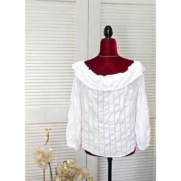 NWT Free People White Cotton Lily of the Valley Blouse Size XS 1989 - Picture 7 of 9